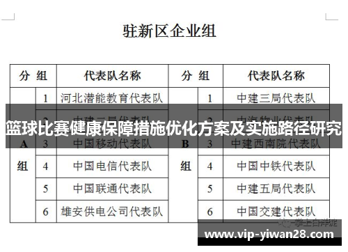 篮球比赛健康保障措施优化方案及实施路径研究