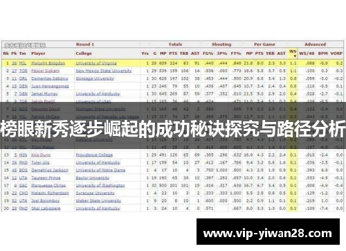 榜眼新秀逐步崛起的成功秘诀探究与路径分析