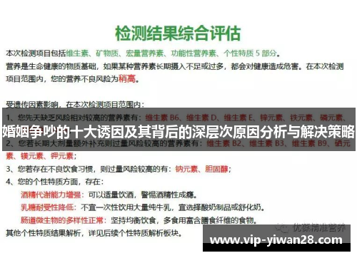 婚姻争吵的十大诱因及其背后的深层次原因分析与解决策略